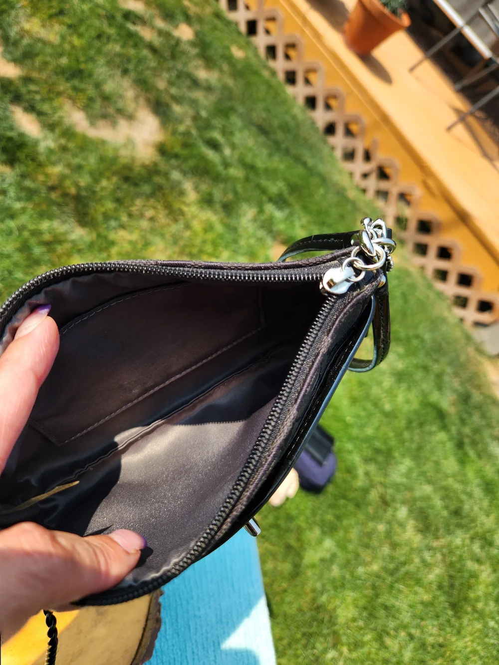 Coach Signature Canvas Wristlet With A Turnlock